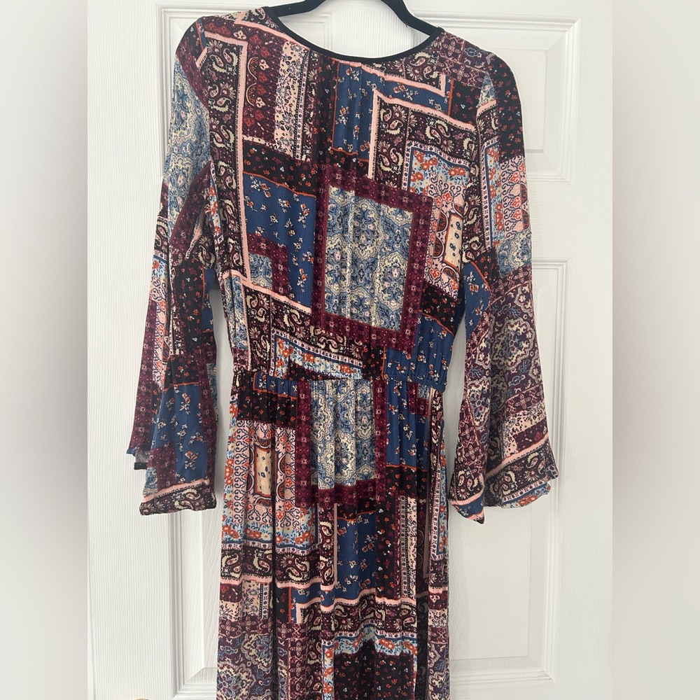 NWT American Eagle Long Sleeve Patchwork Maxi Dre… - image 9